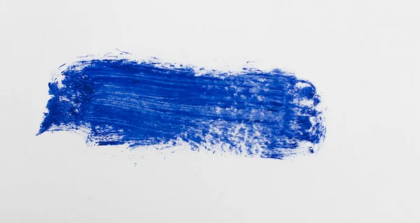 Blue Stroke Paint Brush Isolated White — Stock Photo, Image