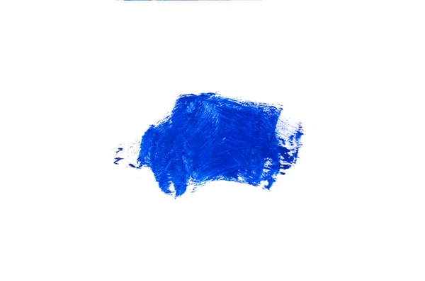 Синий Штрих Кисти Выделенной Белом — стоковое фото