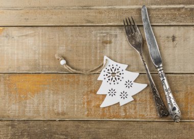 Noel sofrası kurulumu. Tatil arkaplanı