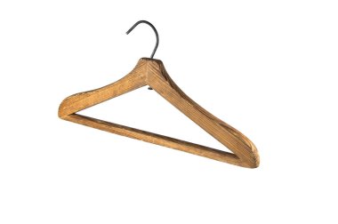 Beyaz arkaplanda tek bir boş bez askısı 