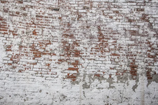Leere Alte Ziegelwand Textur Bemalte Bedrängte Wandoberfläche Grungy Wide Brickwall — Stockfoto