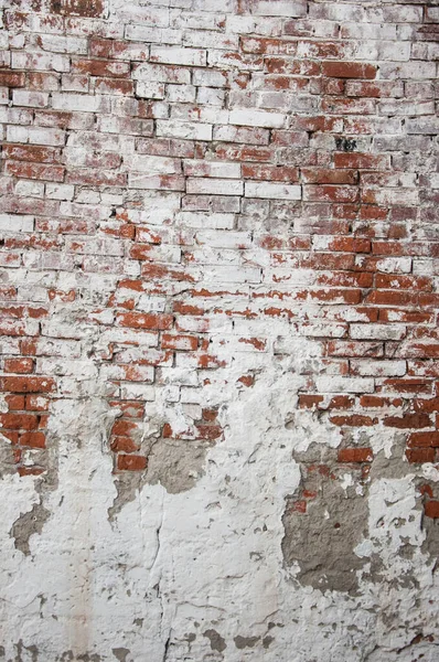 Empty Old Brick Wall Texture Painted Distressed Wall Surface Grungy — Stock Photo, Image