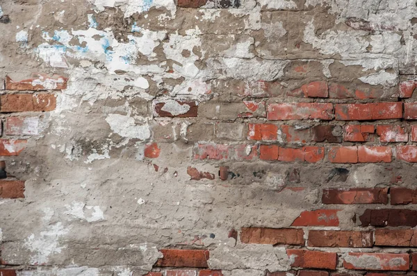 Empty Old Brick Wall Texture Painted Distressed Wall Surface Grungy — Stock Photo, Image