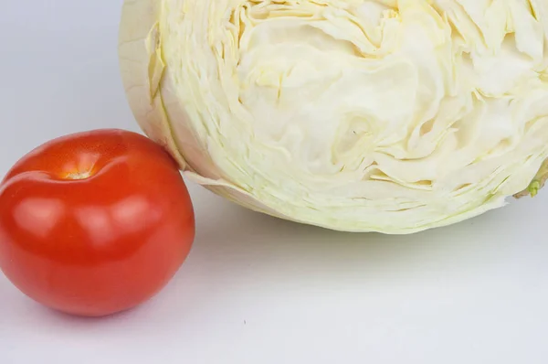 Tomate Chou Sectionnel Légumes Frais Pour Cuisson — Photo