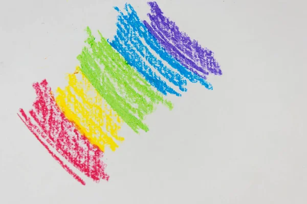 Colorido Tiza Pastel Material Escolar Material Arte Lápiz Sobre Papel — Foto de Stock