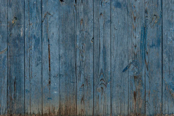 Old Vintage Wooden Wall Blue Peeling Paint — Stock Photo, Image