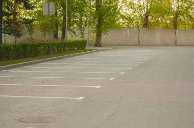 Car parking lot with white mark clipart