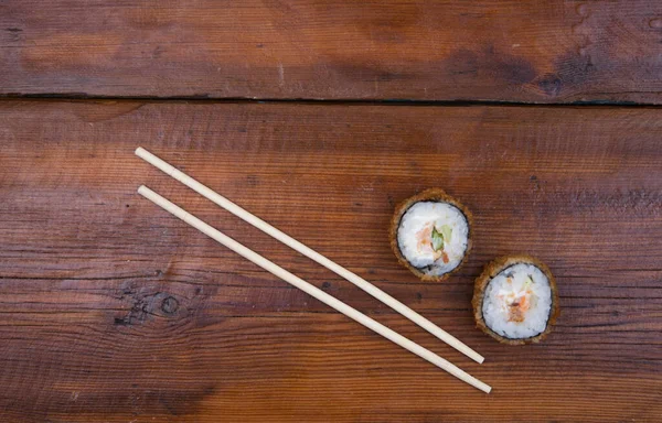 Sushi Starém Dřevěném Stole — Stock fotografie