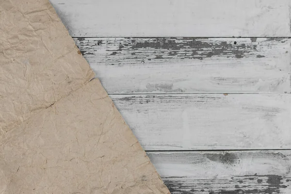 Altes Papierblatt Grunge Holzhintergrund Mit Kopierraum — Stockfoto