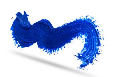 Soyut mavi dalga fırça darbesi beyaz arkaplanda izole edildi