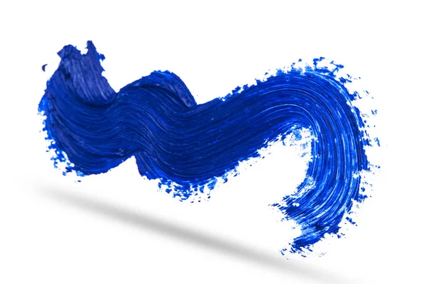 Abstract Blue Wave Brush Stroke Isolated White Background — 图库照片