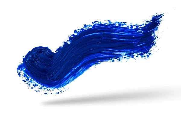 Abstract Blue Wave Brush Stroke Isolated White Background — Stockfoto