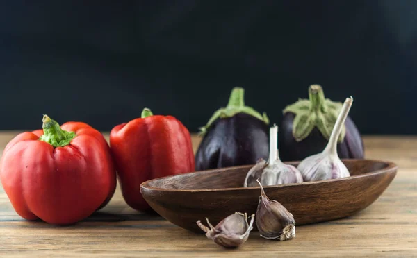 Verdure Biologiche Fresche Concetto Cibo Sano Verdure Sulla Tavola Legno — Foto Stock