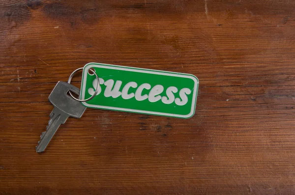 Silver Key Success Concept Label Tag — Stock Photo, Image