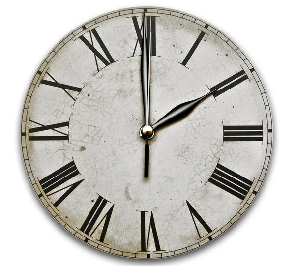 Old Clock Isolated on white . old vintage clock face — Stock Photo, Image