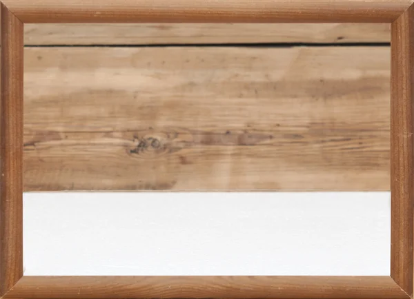 Textura de madeira de parede com moldura de madeira — Fotografia de Stock