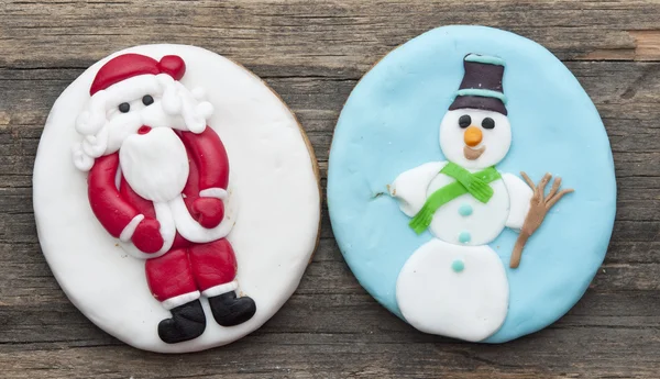 Vakantie cookie op rustieke houten achtergrond voor de feestdagen — Stockfoto