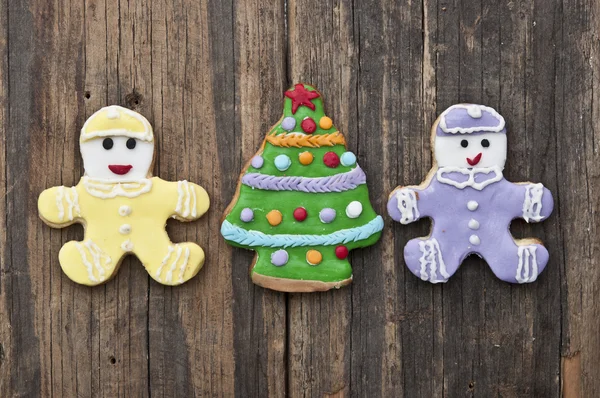 Vakantie cookie op rustieke houten achtergrond voor de feestdagen — Stockfoto