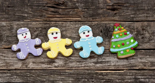 Vakantie cookie op rustieke houten achtergrond voor de feestdagen — Stockfoto