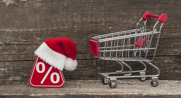 Verkauf, Einkauf und Rabatte für Weihnachtsgeschenke. — Stockfoto