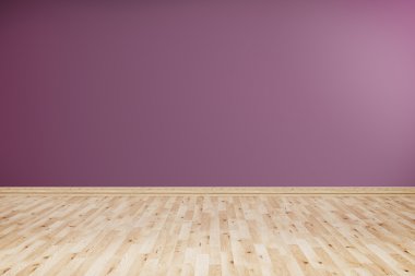 Mor duvar ile boş oda