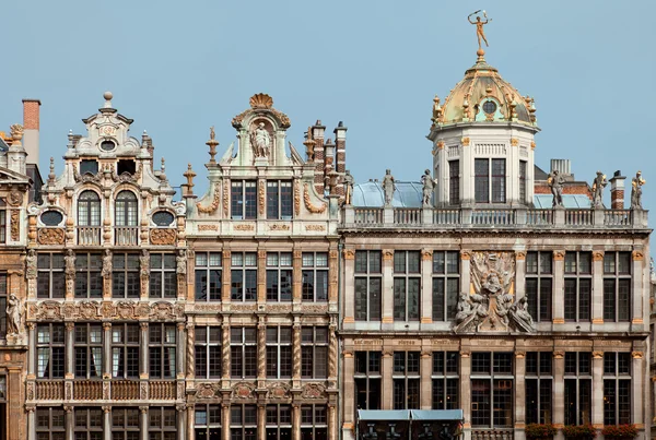 Történelmi épületek, a brüsszeli Grand Place — Stock Fotó