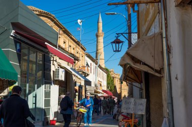 Nicosia, Kıbrıs - 3 Aralık: Arasta Sokağı, turistik bir Sokağı 