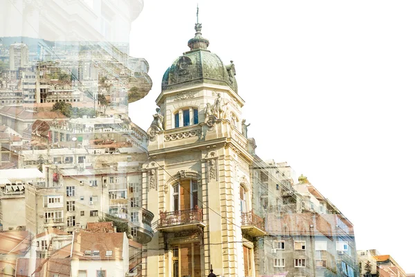 Belgrad. Çift pozlama kavramı. — Stok fotoğraf