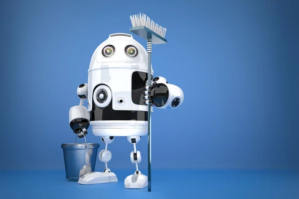 Robot Cleaner. Concetto tecnologico. Contiene percorso di ritaglio — Foto Stock