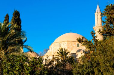 Hala Sultan Tekke veya cami um Haram. Larnaca, Kıbrıs
