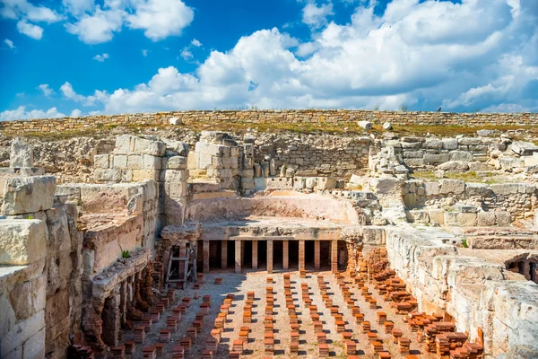 Yerden Isıtma, Kourion banyo. Limasol Bölgesi, Kıbrıs — Stok fotoğraf