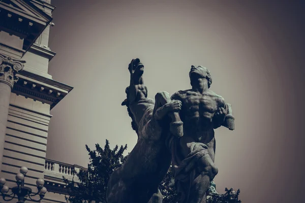 Play of the Black Horses monument at the House of the National A — Stock Photo, Image