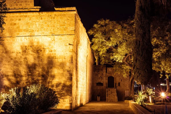 Die Limassol mittelalterliche Burg in der Nacht. Zypern — Stockfoto