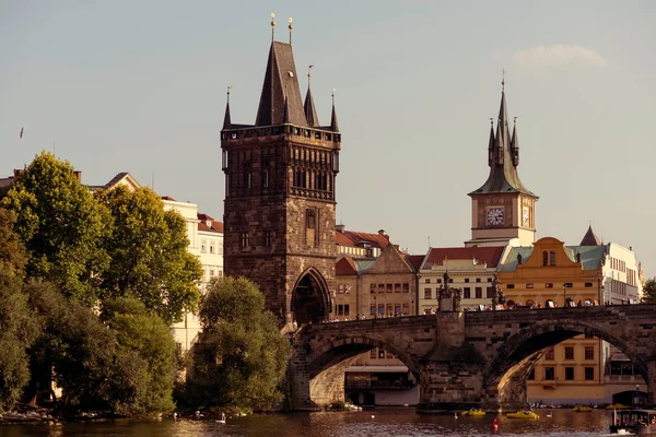 Charles bridge. Prague, Czech Republic. Color tone tuned — Stock Photo, Image