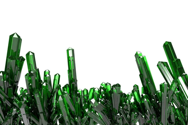 Isolated Cluster Green Crystals Illustration — Stock Photo, Image