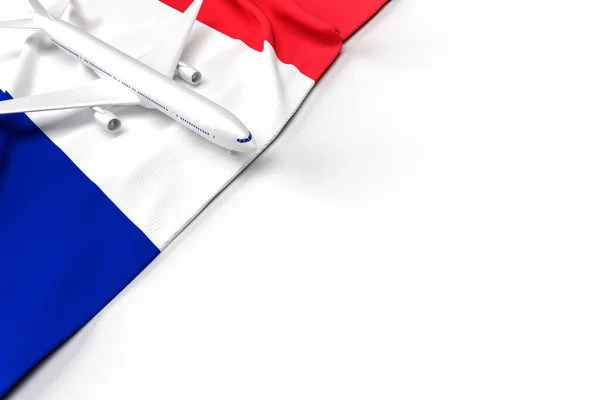 Avião Passageiros Bandeira França Ilustração — Fotografia de Stock