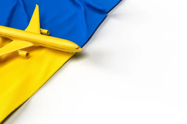 Osobní Letadlo Vlajka Ukrajiny Ilustrace Ilustrace — Stock fotografie
