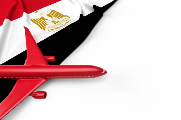 Passagierflugzeug Und Flagge Ägyptens Illustration — Stockfoto