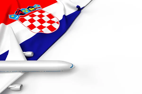 Avião Passageiros Bandeira Croácia Ilustração — Fotografia de Stock