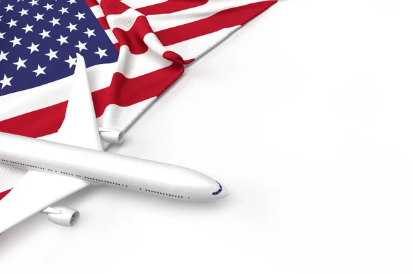 Passenger Airplane Flag Usa Illustration — Stock Photo, Image