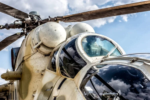 Detalhe Cabine Helicóptero Militar — Fotografia de Stock