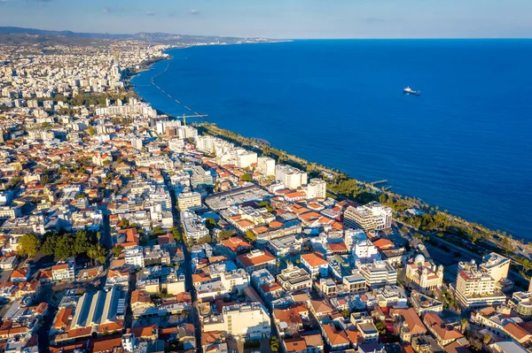 Vista Aérea Bahía Limassol Día Soleado —  Fotos de Stock