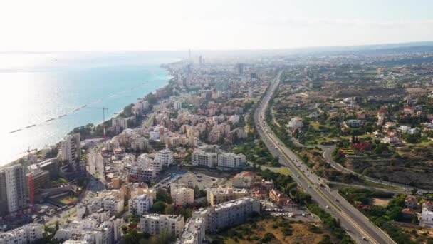 Paisaje Urbano Limassol Vista Ángulo Alto Centro Limassol — Vídeos de Stock