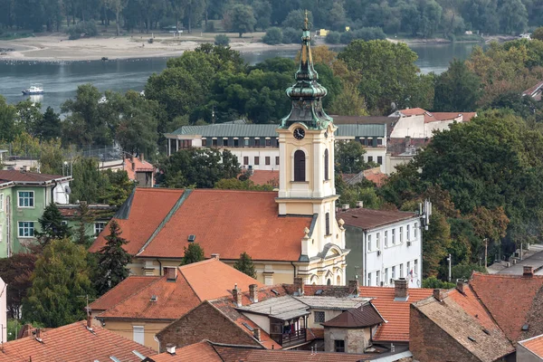 View Zemun Rooftops Uznesenja Blazene Djevice Marije Church Belgrade Serbia — Stok fotoğraf