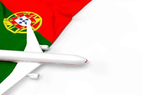 Passenger Airplane Flag Portugal Illustration — Stockfoto