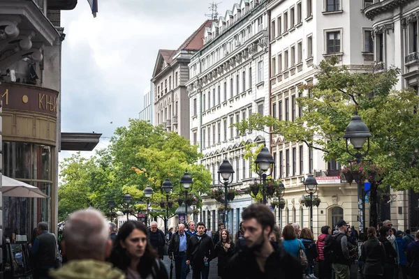 Belgrado Servië September 2019 Zicht Straat Knez Mihailova — Stockfoto