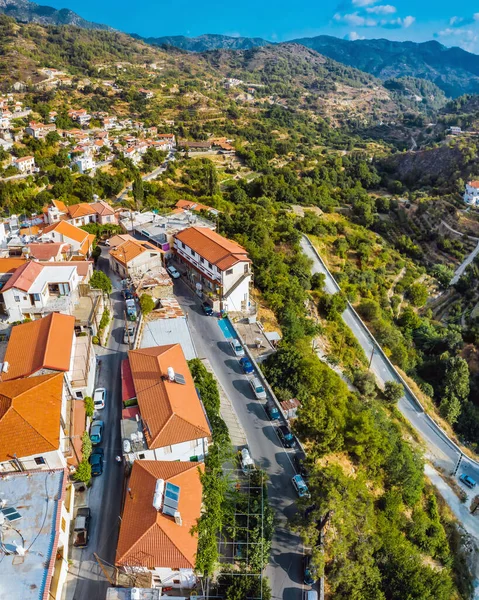 Agros Köyünün Yüksek Açılı Görüntüsü Limasol Lçesi Kıbrıs — Stok fotoğraf