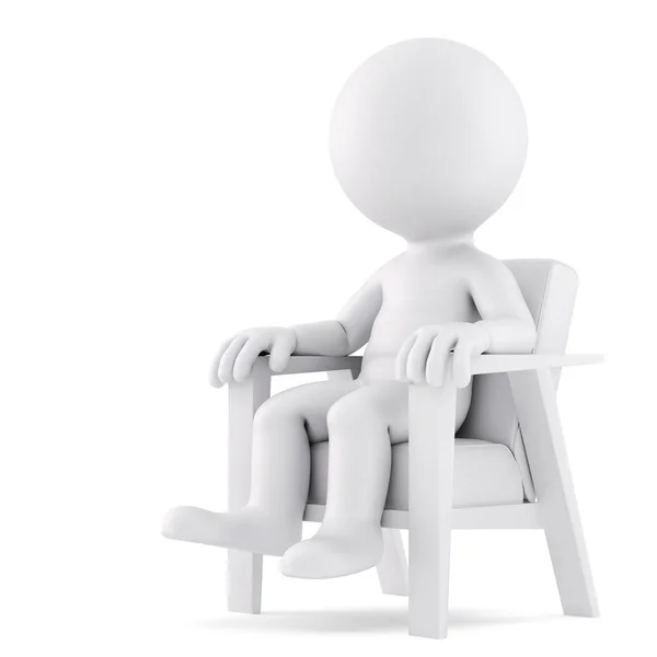 Homem Sentado Numa Cadeira Ilustração Isolados — Fotografia de Stock