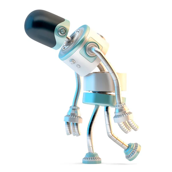 Sad Walking Robot Illustration Isolated — Stock Fotó