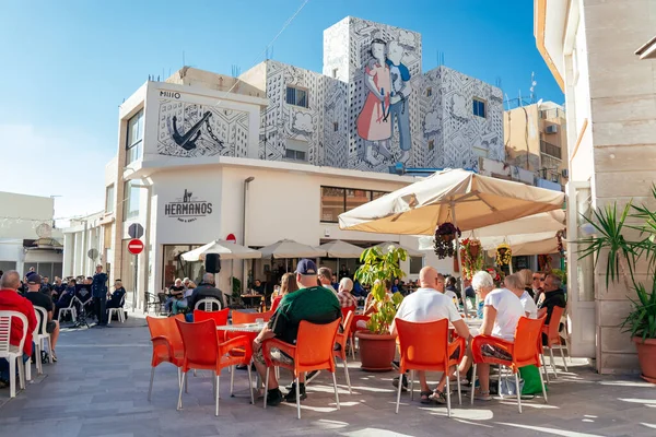 Paphos Chipre Dezembro 2019 Café Livre Rua Cidade Velha Paphos — Fotografia de Stock